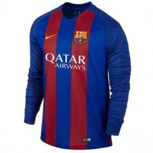 Футбольная футболка для детей Barcelona Домашняя 2016 2017 лонгслив (рост 110 см)