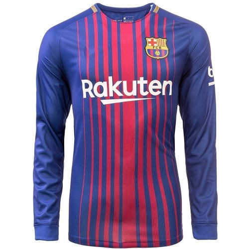 Футбольная футболка для детей Barcelona Домашняя 2017 2018 лонгслив (рост 164 см)