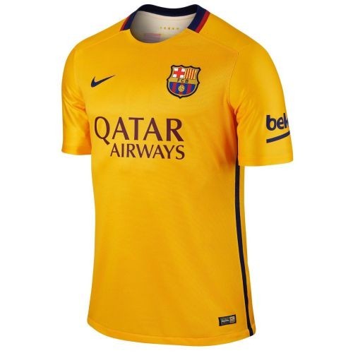 Футбольная футболка для детей Barcelona Гостевая 2015 2016 (рост 128 см)