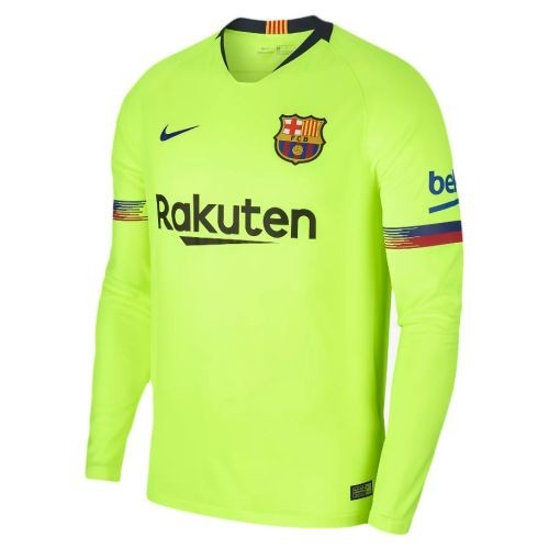 Футбольная футболка для детей Barcelona Гостевая 2018 2019 лонгслив (рост 164 см)