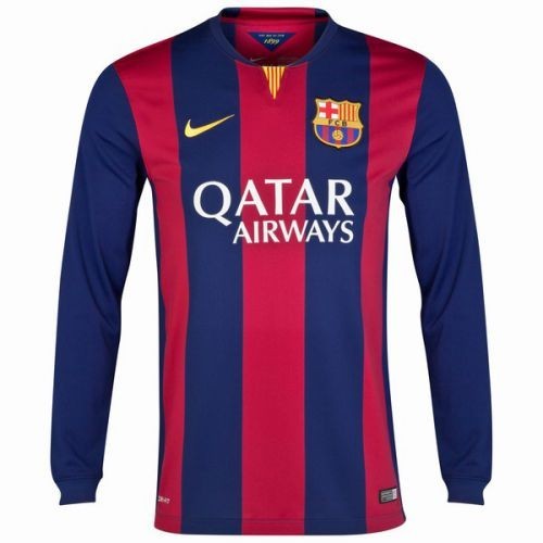 Футбольная футболка для детей Barcelona Домашняя 2014 2015 лонгслив (рост 100 см)
